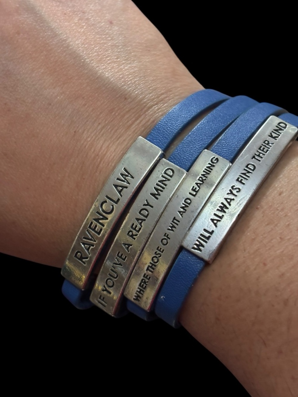 Blue Leather Wrap Bracelet - Bracelet - Picture 2 of 5